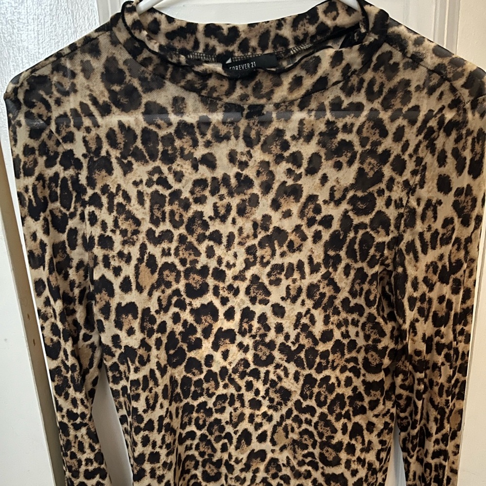 Forever 21 Sheer Cheetah Long sleeve